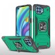  Oppo Reno 4 Lite Kılıf Zegna Yüzüklü Silikon Kapak - Koyu Yeşil