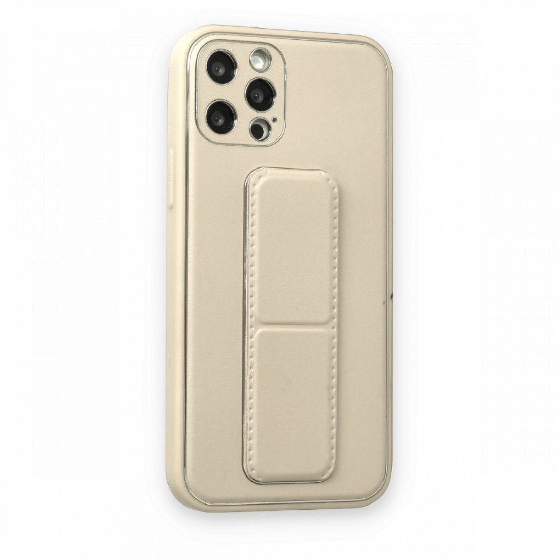 iPhone 12 Pro Kılıf Coco Deri Standlı Kapak - Beyaz iPhone 12 Pro Kılıf Coco Deri Standlı Kapak - Beyaz