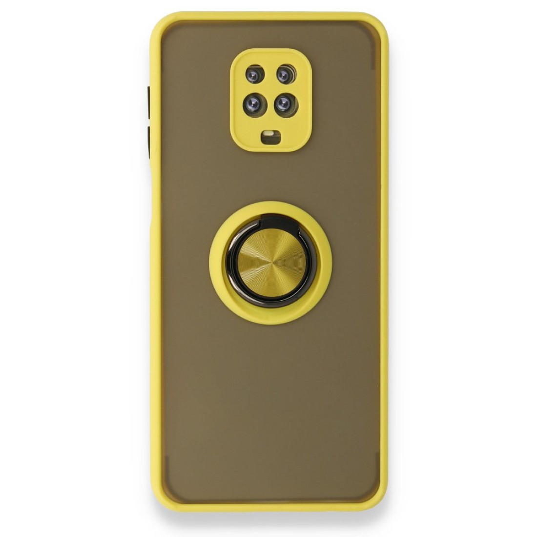  Xiaomi Redmi Note 9S Kılıf Montreal Yüzüklü Silikon Kapak - Sarı