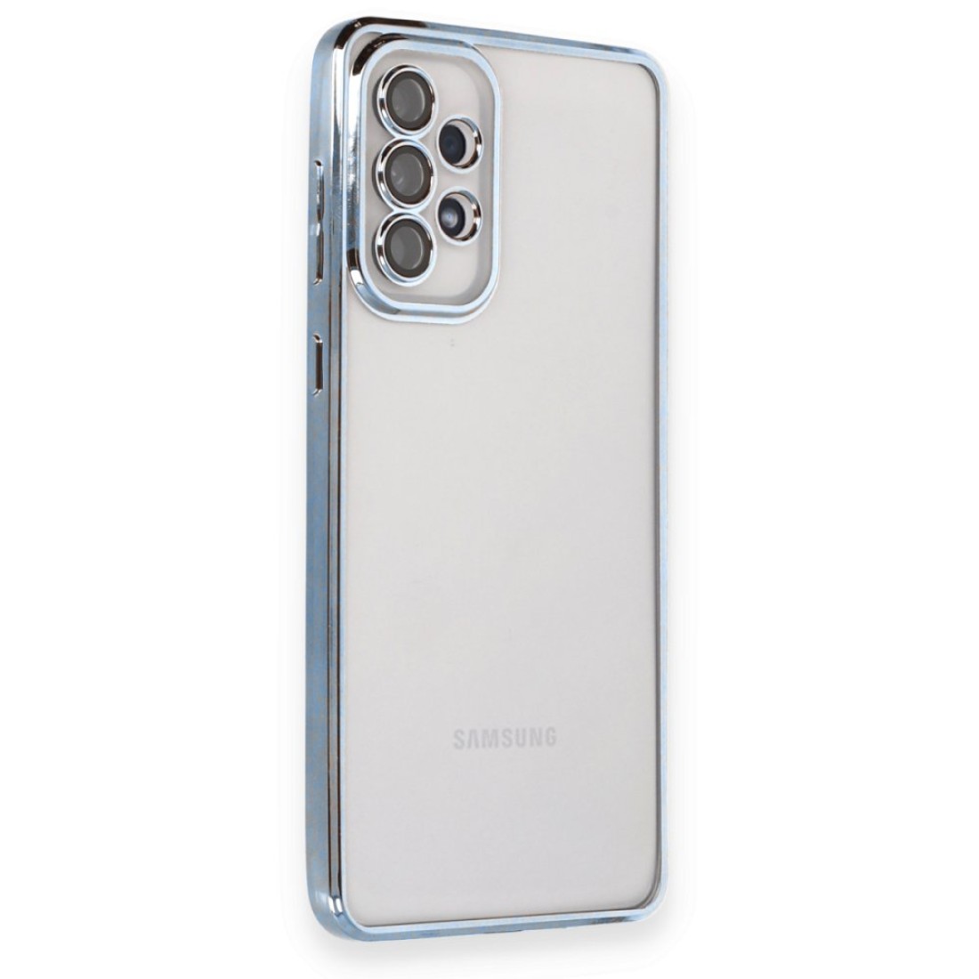  Samsung Galaxy A73 5G Kılıf Razer Lensli Silikon - Açık Mavi