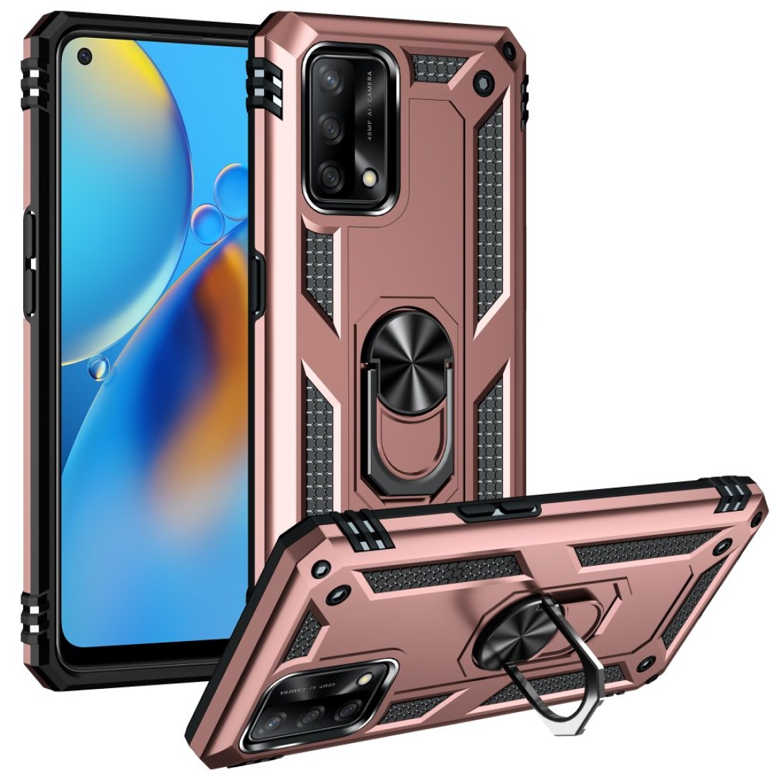 Oppo A74 4G Kılıf Sofya Yüzüklü Silikon Kapak - Rose Oppo A74 4G Kılıf Sofya Yüzüklü Silikon Kapak - Rose