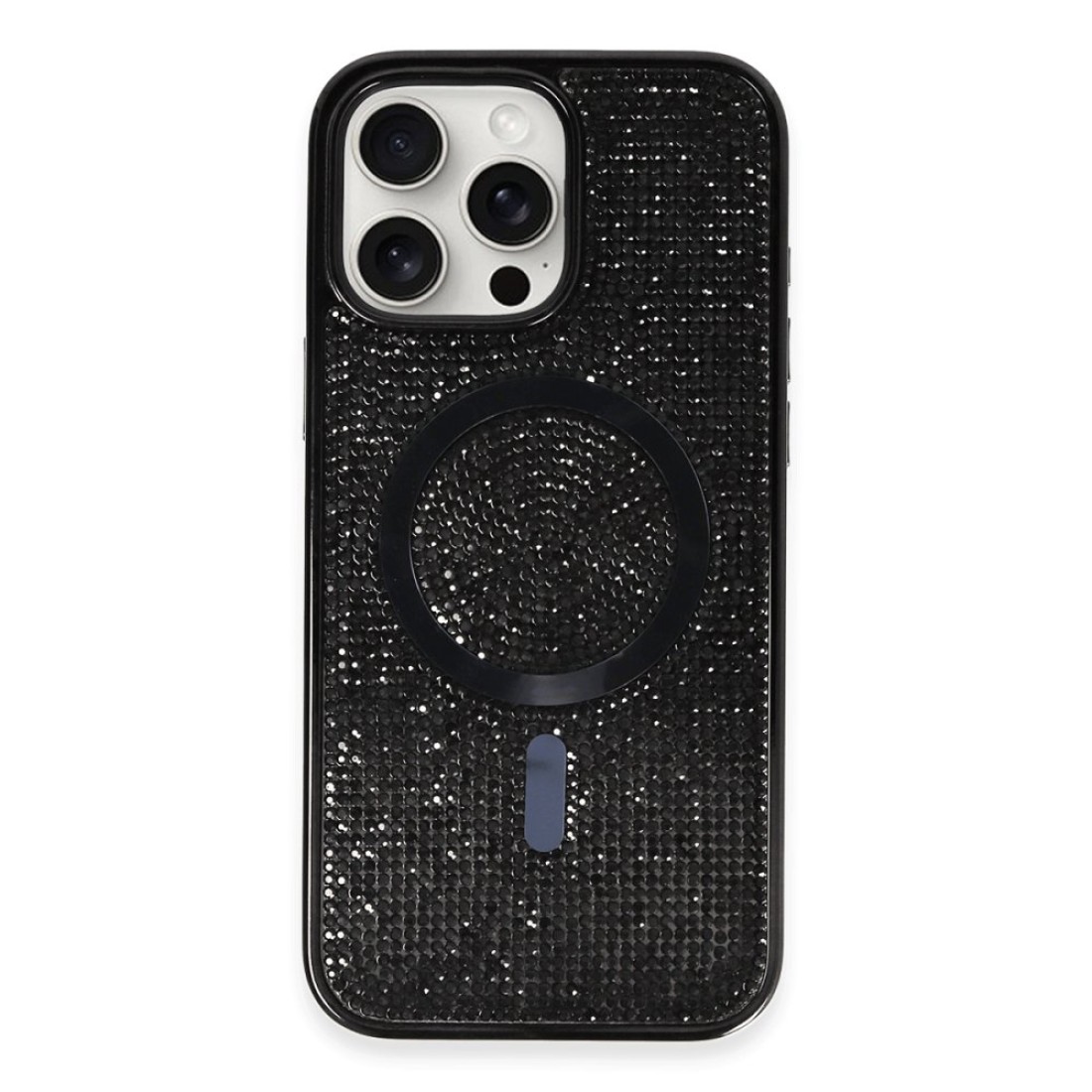  iPhone 16 Pro Kılıf Diamond Magsafe Kapak - Siyah