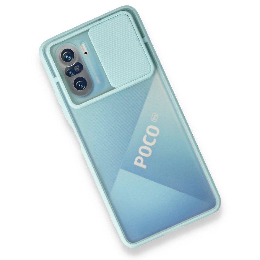  Xiaomi Redmi K40 Kılıf Palm Buzlu Kamera Sürgülü Silikon - Turkuaz