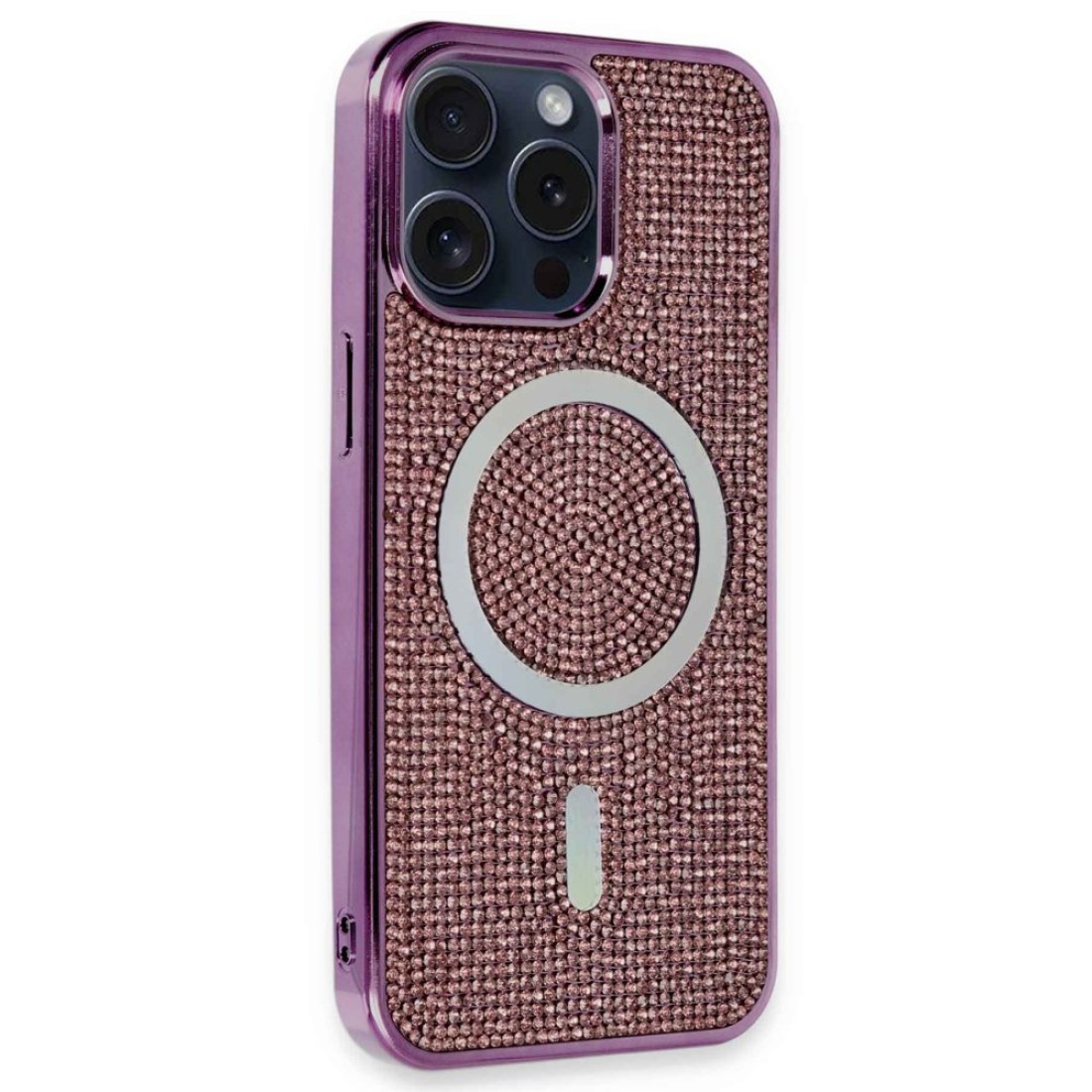 iPhone 15 Pro Max Kılıf Diamond Magsafe Kapak - Derin Mor iPhone 15 Pro Max Kılıf Diamond Magsafe Kapak - Derin Mor