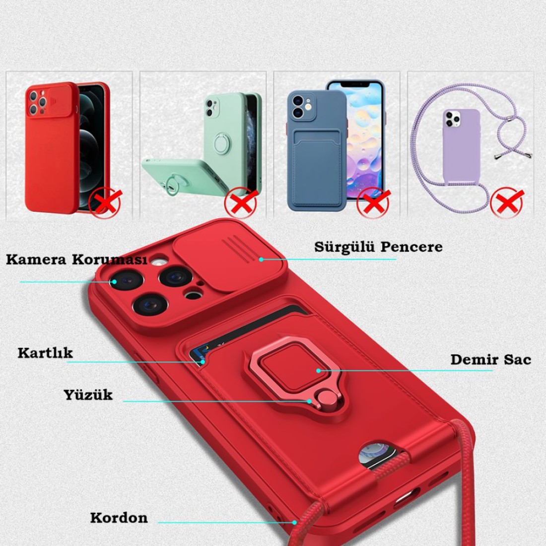 iPhone 15 Kılıf Zuma Kartvizitli Yüzüklü Silikon - Pembe iPhone 15 Kılıf Zuma Kartvizitli Yüzüklü Silikon - Pembe
