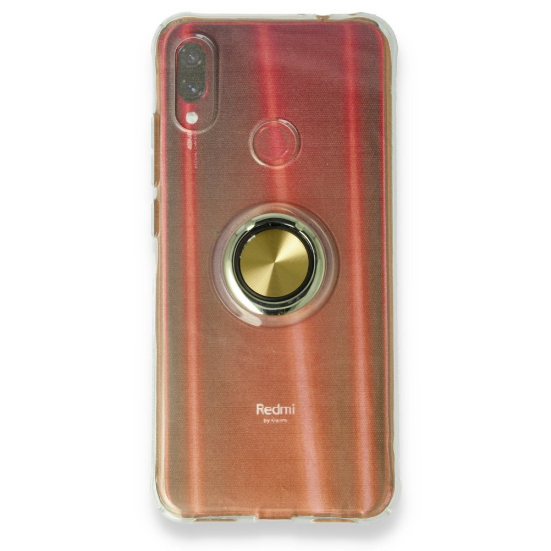  Xiaomi Redmi Note 7 Pro Kılıf Gros Yüzüklü Silikon - Gold