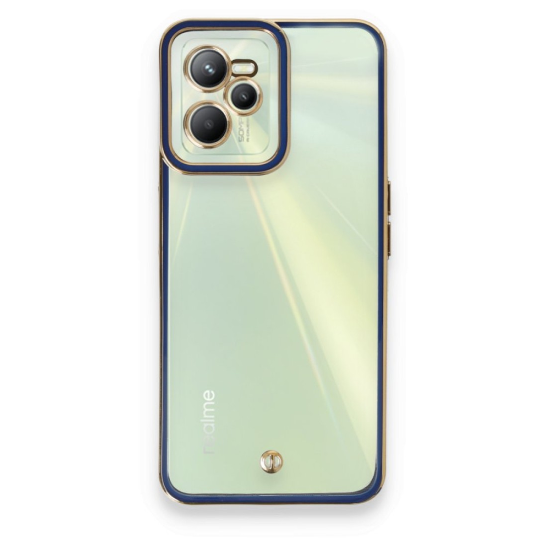  Realme C35 Kılıf Liva Lens Silikon - Mavi