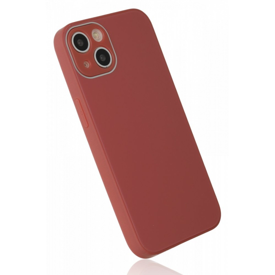  iPhone 13 Kılıf Glass Kapak - Bordo