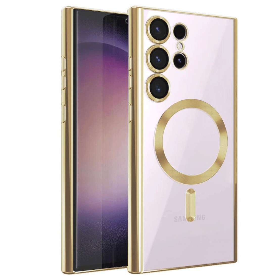  Samsung Galaxy S23 Ultra Kılıf Kross Magneticsafe Kapak - Gold