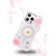  iPhone 14 Pro Flower Magsafe Kapak - Mor