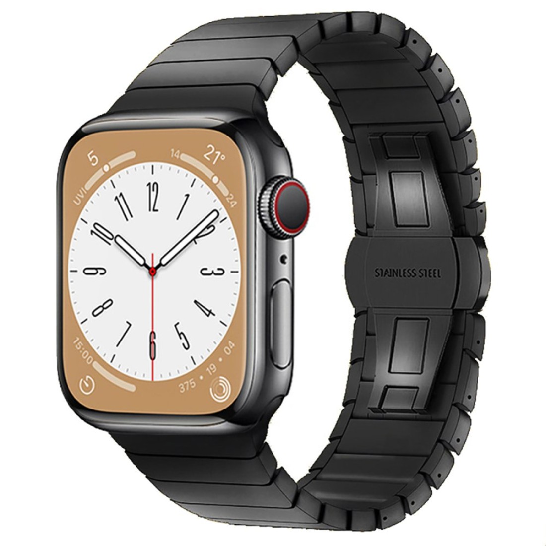  Apple Watch 45mm KR416 Huks Kordon - Siyah