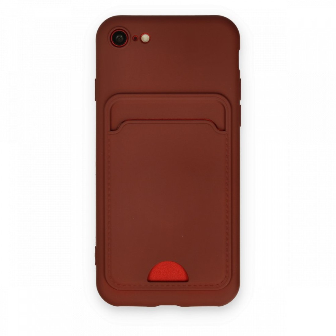  iPhone 7 Kılıf Kelvin Kartvizitli Silikon - Bordo
