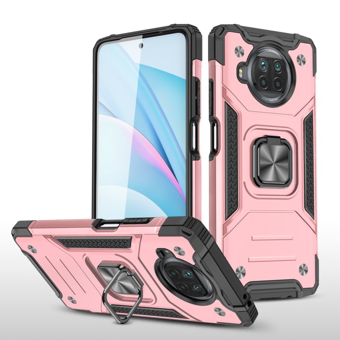  Xiaomi Redmi Note 9 Pro 5G Kılıf Zegna Yüzüklü Silikon Kapak - Rose