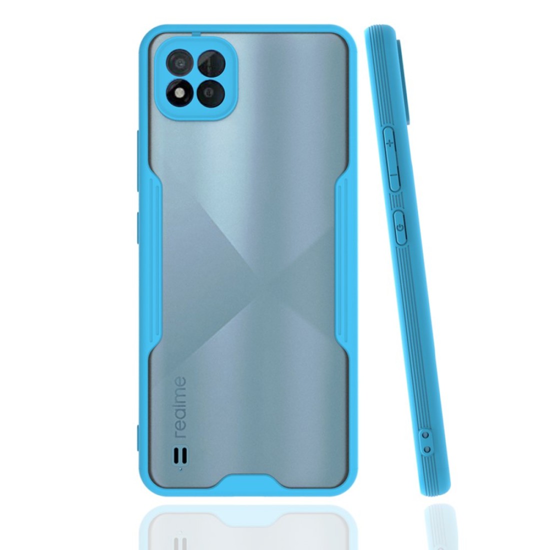  Realme C11 2021 Kılıf Platin Silikon - Mavi