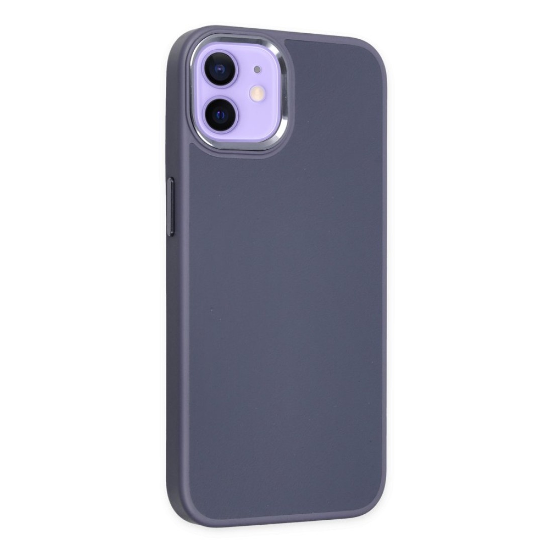  iPhone 12 Kılıf Asya Deri Silikon - Mor