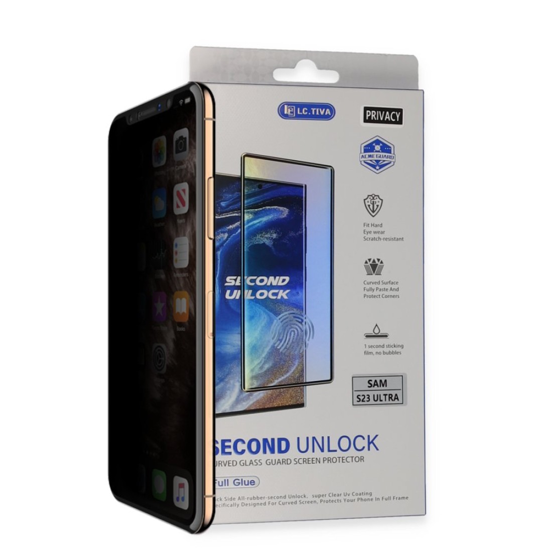  Samsung Galaxy S23 Ultra Durable Full Glue Curved Hayalet Cam