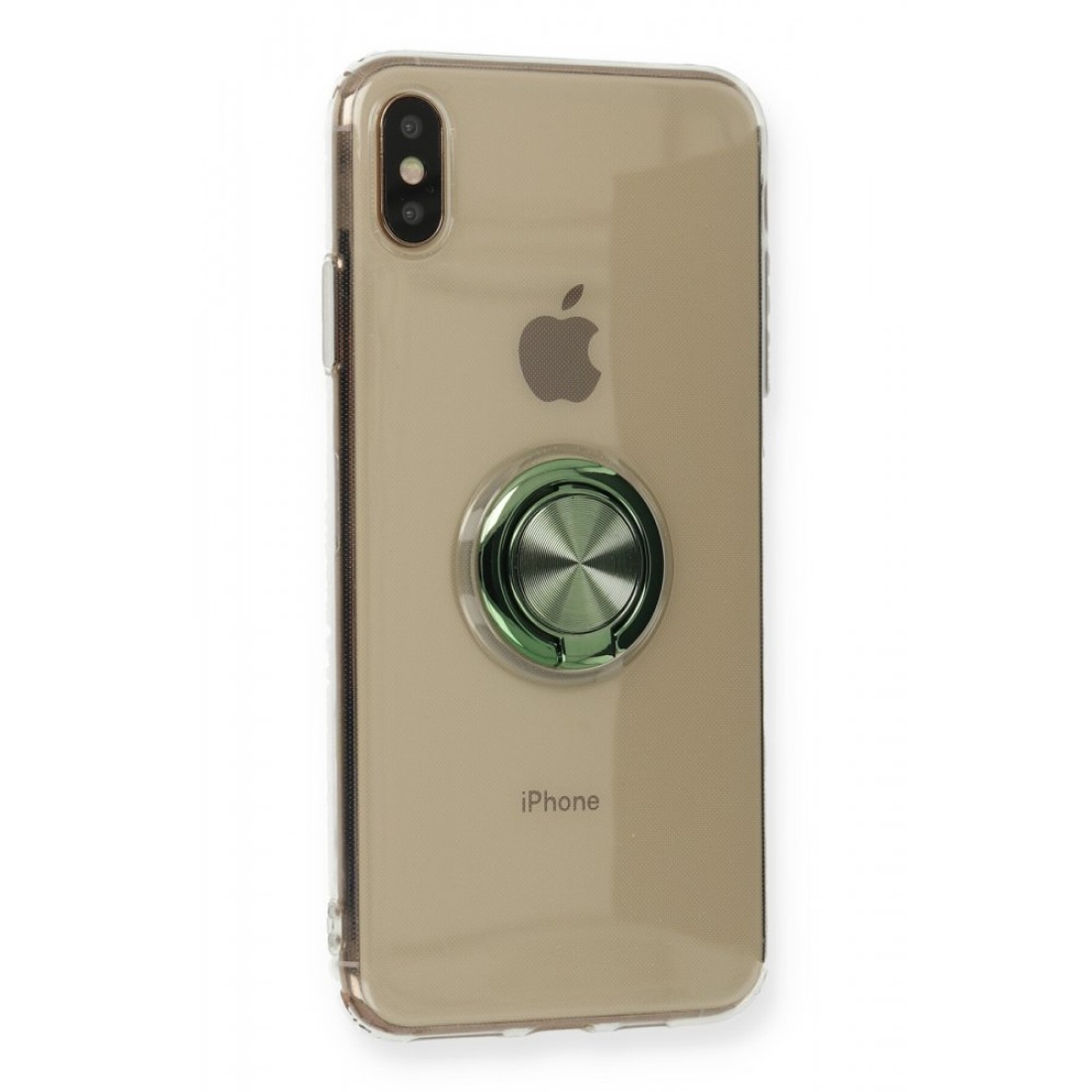  iPhone XS Max Kılıf Gros Yüzüklü Silikon - Yeşil