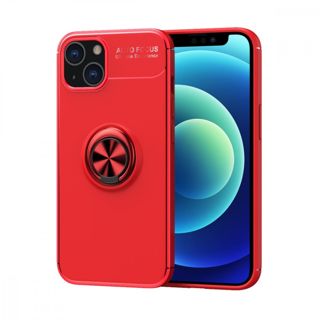  iPhone 13 Kılıf Range Yüzüklü Silikon - Kırmızı