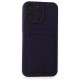 iPhone 15 Pro Max Kılıf Kelvin Kartvizitli Silikon - Derin Mor iPhone 15 Pro Max Kılıf Kelvin Kartvizitli Silikon - Derin Mor