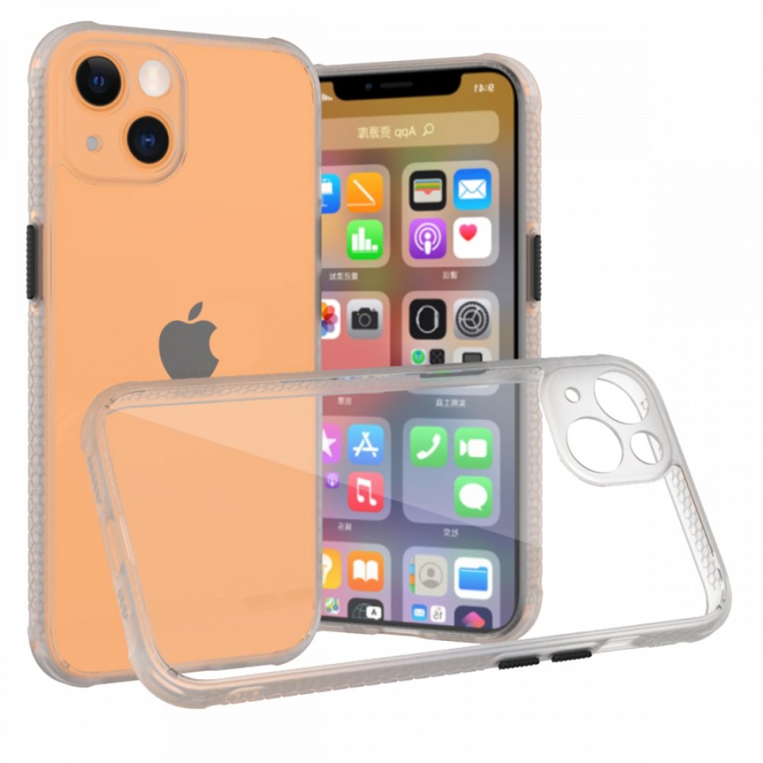  iPhone 13 Mini Kılıf Miami Şeffaf Silikon - Şeffaf