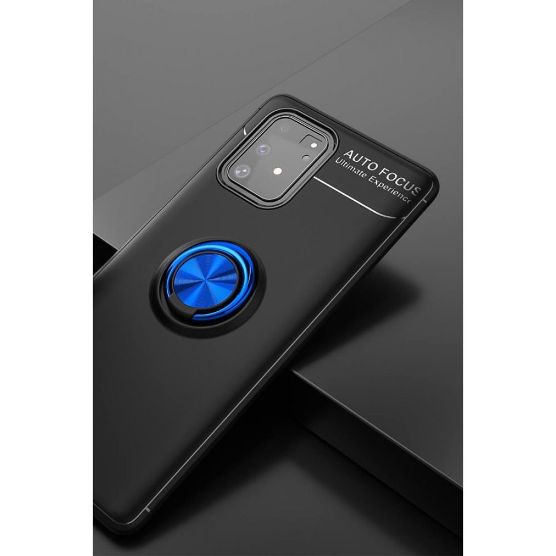 Samsung Galaxy A91 / S10 Lite Kılıf Range Yüzüklü Silikon - Siyah-Mavi Samsung Galaxy A91 / S10 Lite Kılıf Range Yüzüklü Silikon - Siyah-Mavi