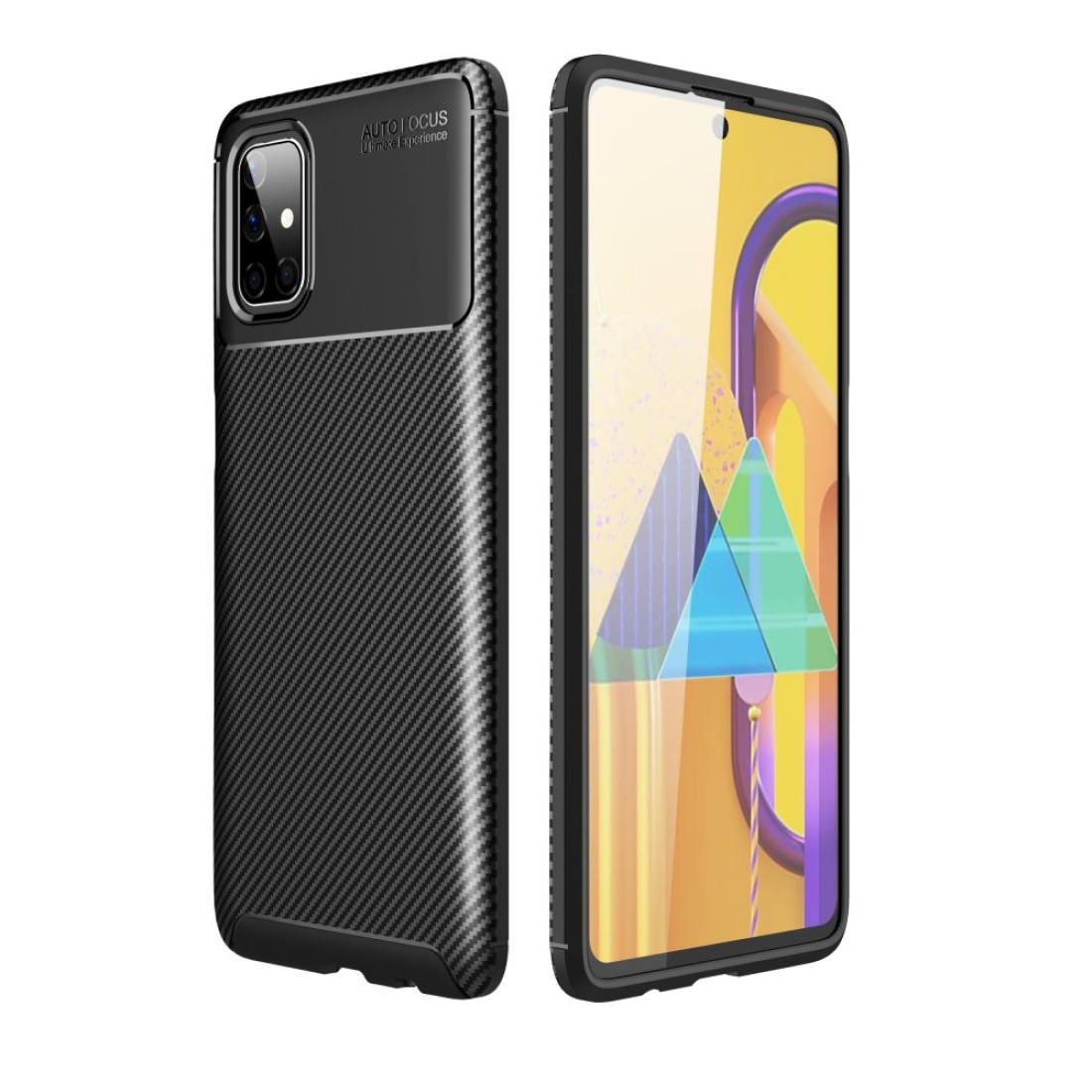  Samsung Galaxy M51 Kılıf Auto Focus Karbon Kapak - Siyah