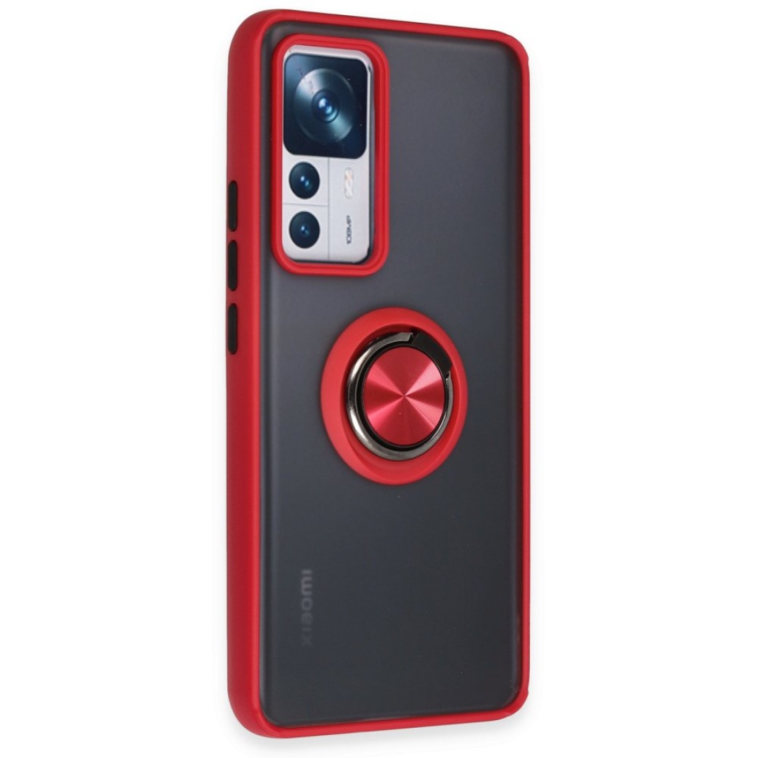  Xiaomi Mi 12T Pro Kılıf Montreal Yüzüklü Silikon Kapak - Kırmızı