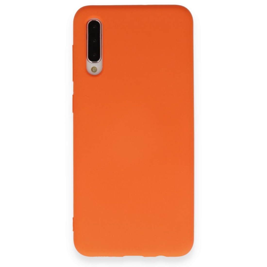  Samsung Galaxy A70 Kılıf Nano içi Kadife Silikon - Turuncu