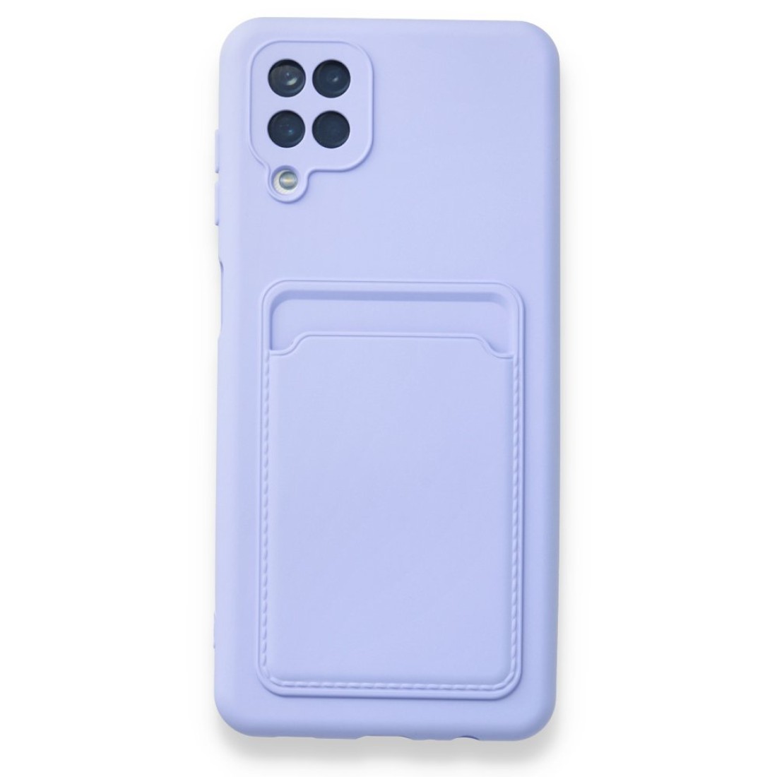  Samsung Galaxy A12 Kılıf Kelvin Kartvizitli Silikon - Lila