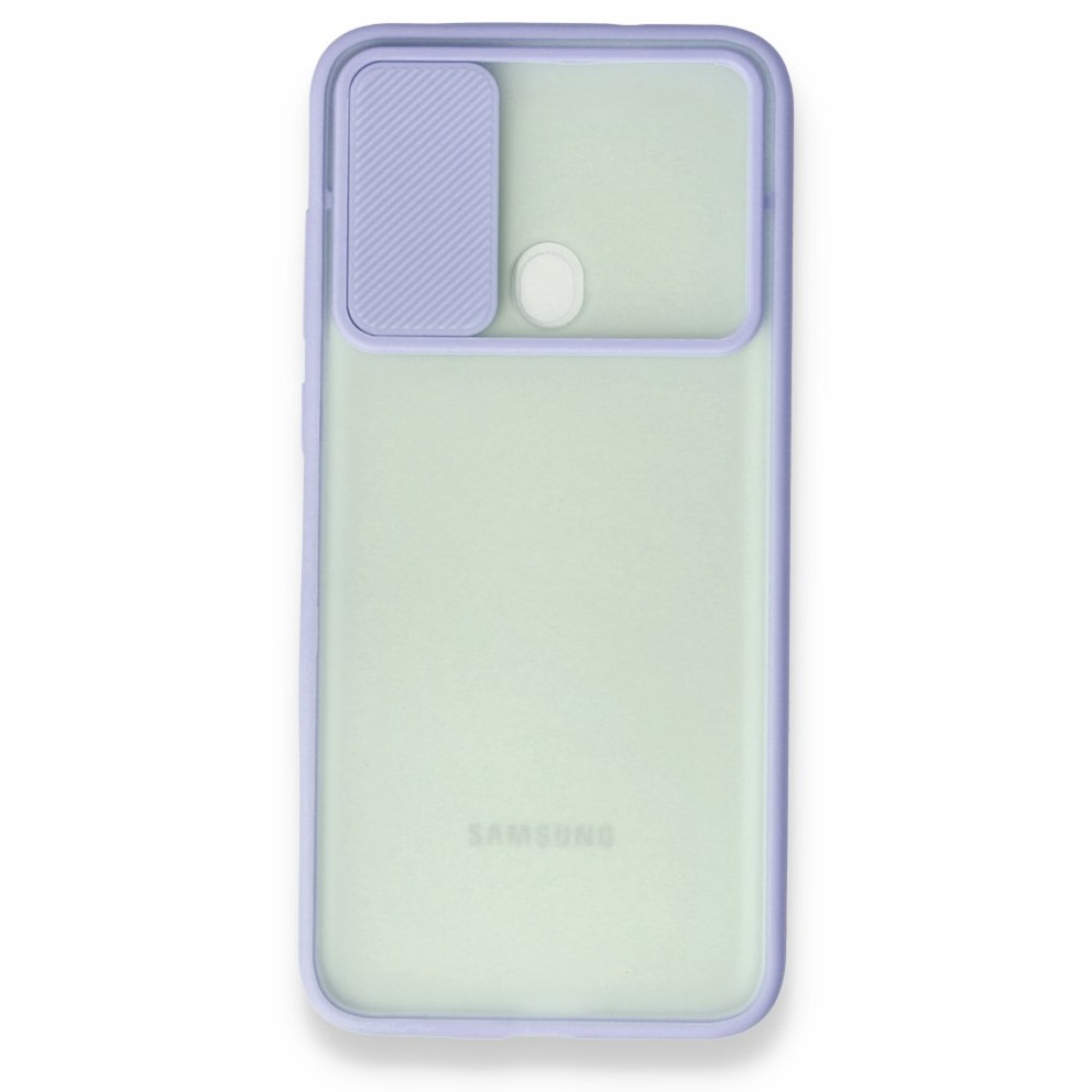  Samsung Galaxy M11 Kılıf Palm Buzlu Kamera Sürgülü Silikon - Lila