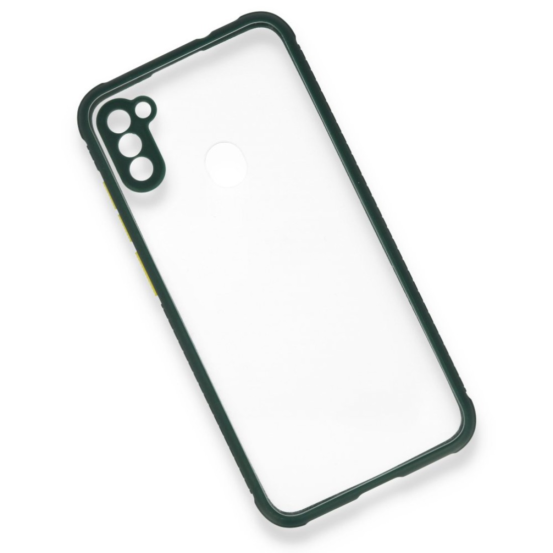  Samsung Galaxy M11 Kılıf Miami Şeffaf Silikon - Koyu Yeşil