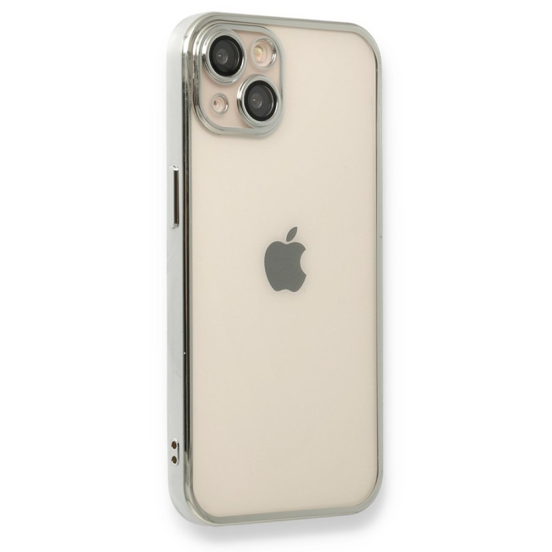  iPhone 13 Kılıf Razer Lensli Silikon - Gümüş