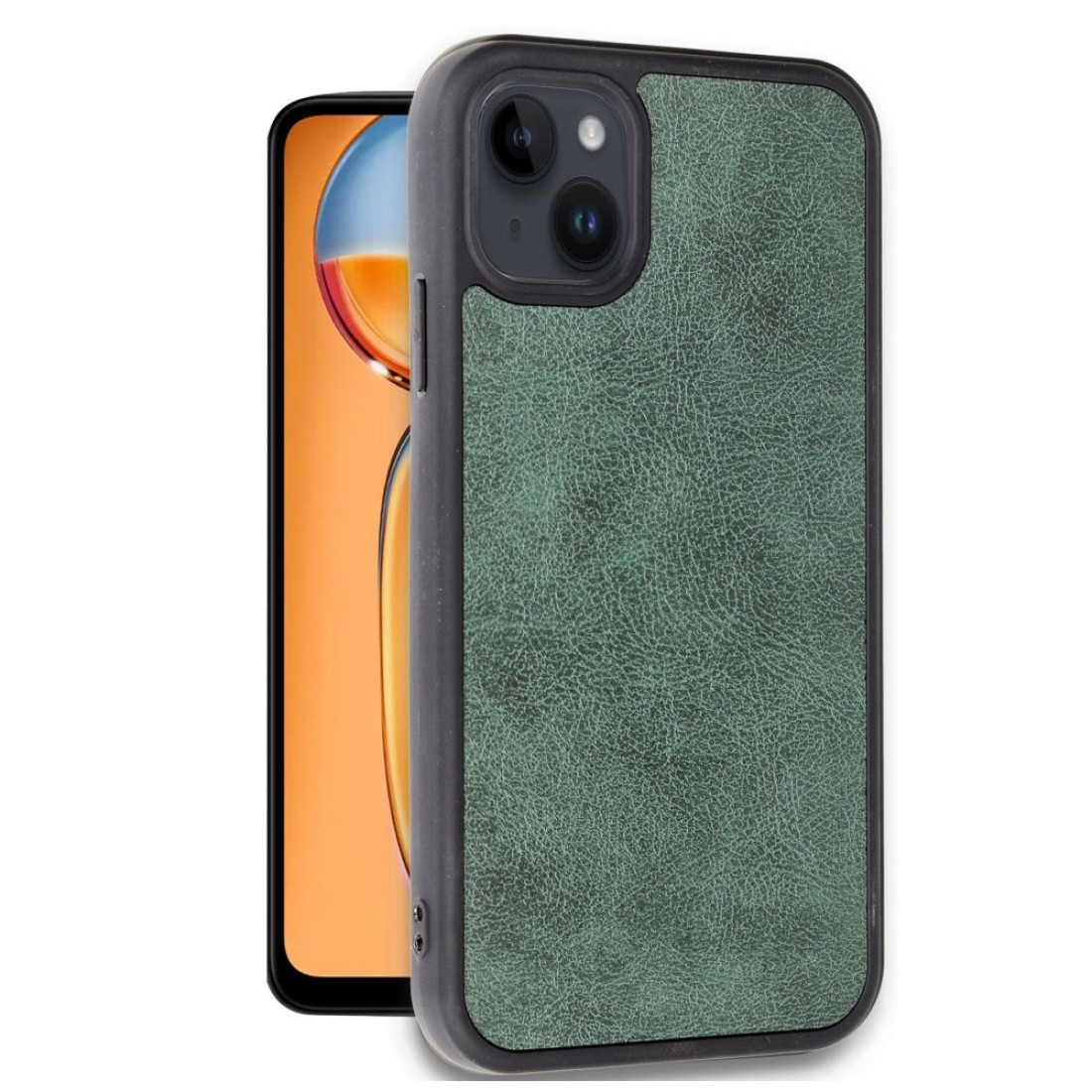 iPhone 15 Kılıf Aras Deri Kapak - Koyu Yeşil iPhone 15 Kılıf Aras Deri Kapak - Koyu Yeşil
