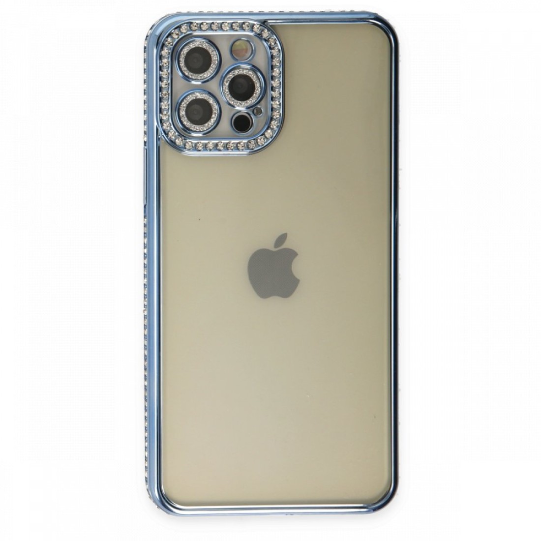 iPhone 12 Pro Kılıf Joke Taşlı Silikon - Mavi iPhone 12 Pro Kılıf Joke Taşlı Silikon - Mavi