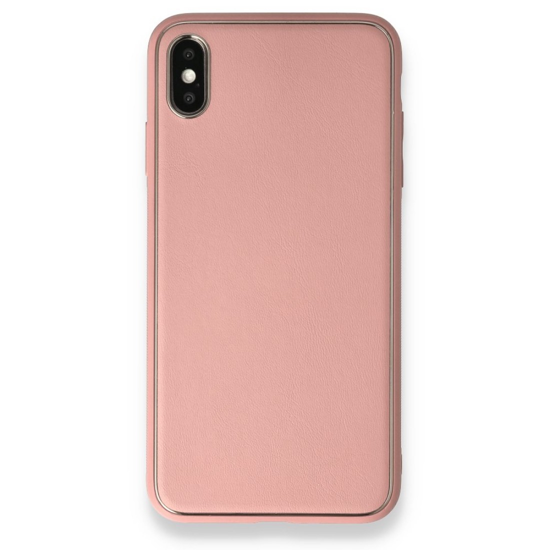  iPhone XS Max Kılıf Coco Deri Silikon Kapak - Pembe