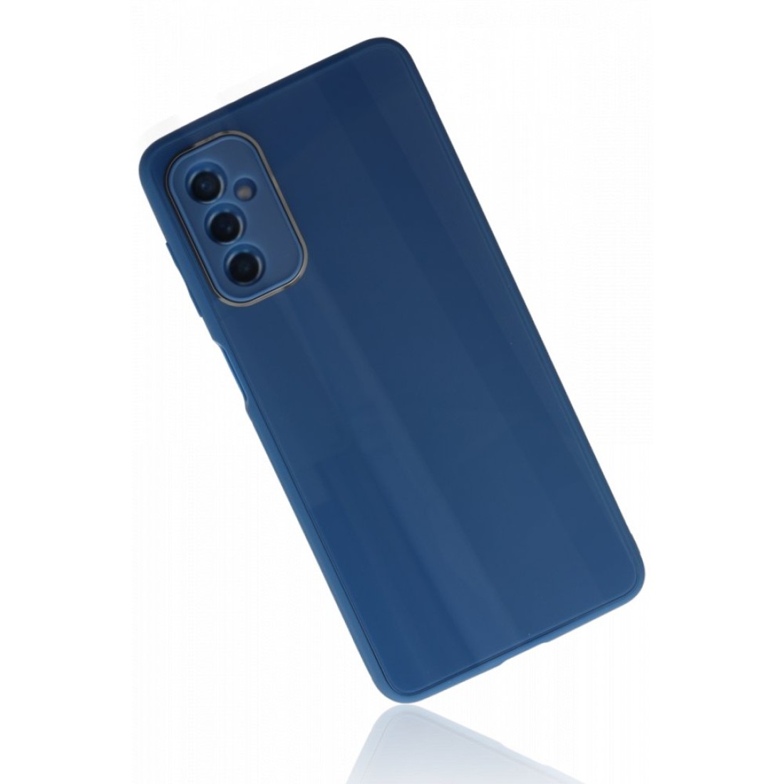  Samsung Galaxy M52 5G Kılıf Glass Kapak - Mavi