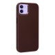 iPhone 12 Kılıf Asya Deri Silikon - Mürdüm iPhone 12 Kılıf Asya Deri Silikon - Mürdüm