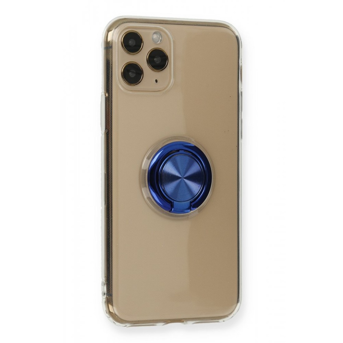  iPhone 11 Pro Kılıf Gros Yüzüklü Silikon - Mavi