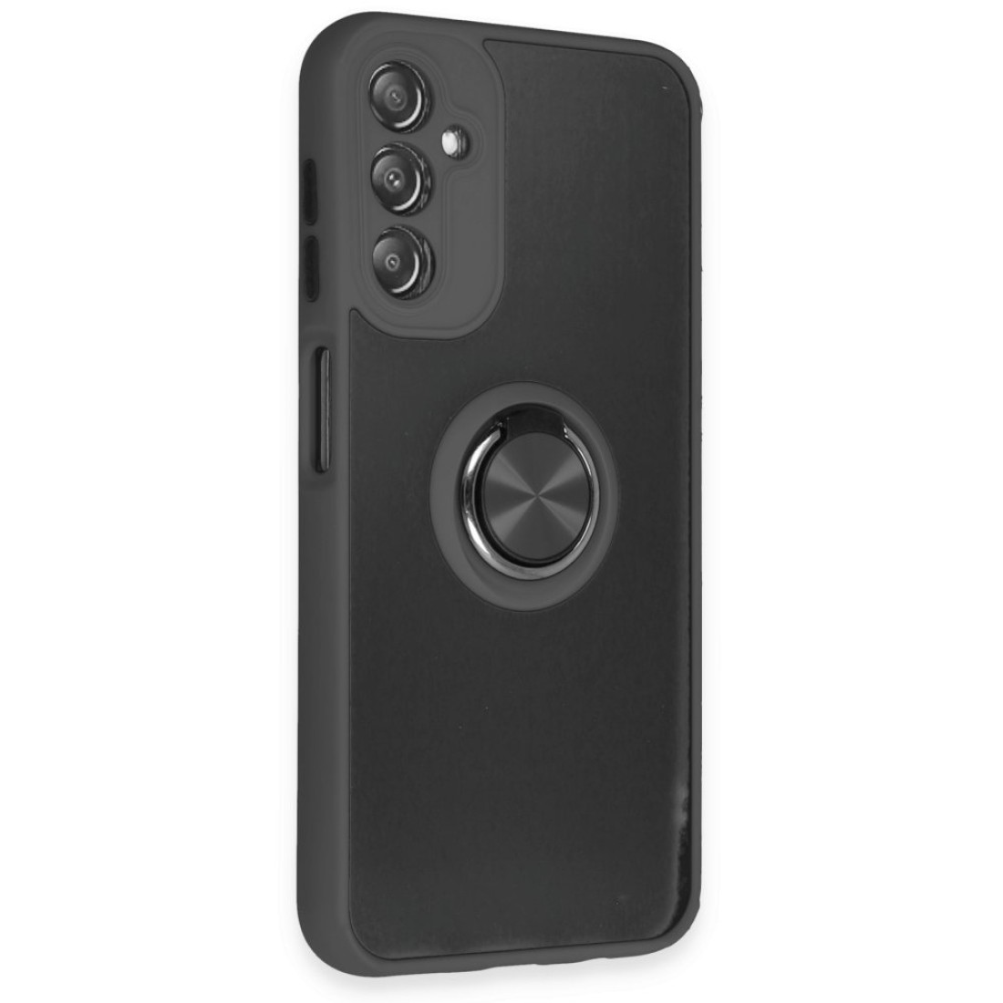  Samsung Galaxy A14 4G Kılıf Montreal Yüzüklü Silikon Kapak - Siyah