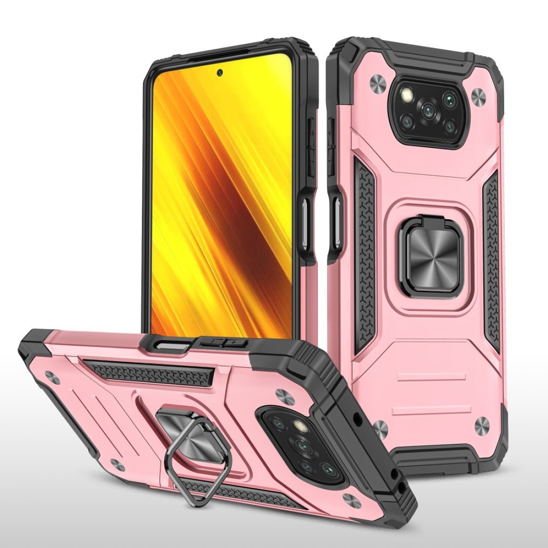  Xiaomi Pocophone X3 Kılıf Zegna Yüzüklü Silikon Kapak - Rose