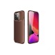 iPhone 13 Pro Max Kılıf Auto Focus Karbon Kapak - Kahverengi iPhone 13 Pro Max Kılıf Auto Focus Karbon Kapak - Kahverengi