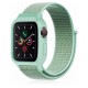  Apple Watch 38mm Hasırlı Cırtcırtlı Kasalı Kordon - Turkuaz