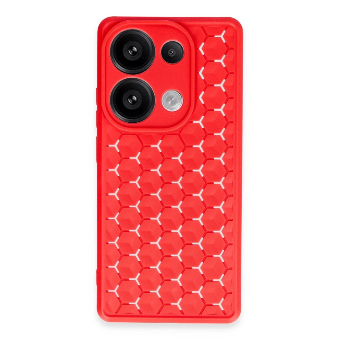  Xiaomi Poco M6 Pro 4G Kılıf Petek Silikon Kapak - Kırmızı
