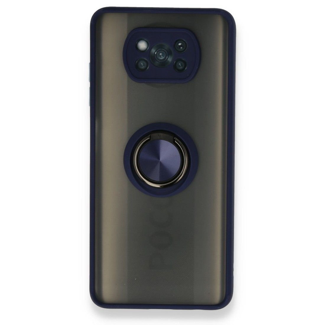  Xiaomi Pocophone X3 Kılıf Montreal Yüzüklü Silikon Kapak - Lacivert