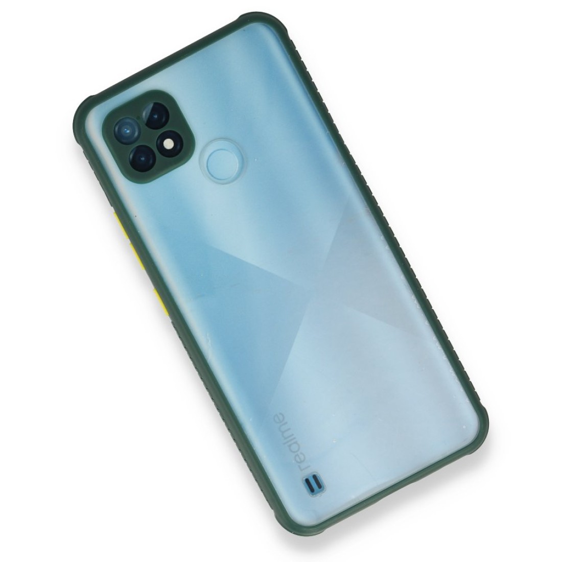  Realme C21 Kılıf Miami Şeffaf Silikon - Koyu Yeşil