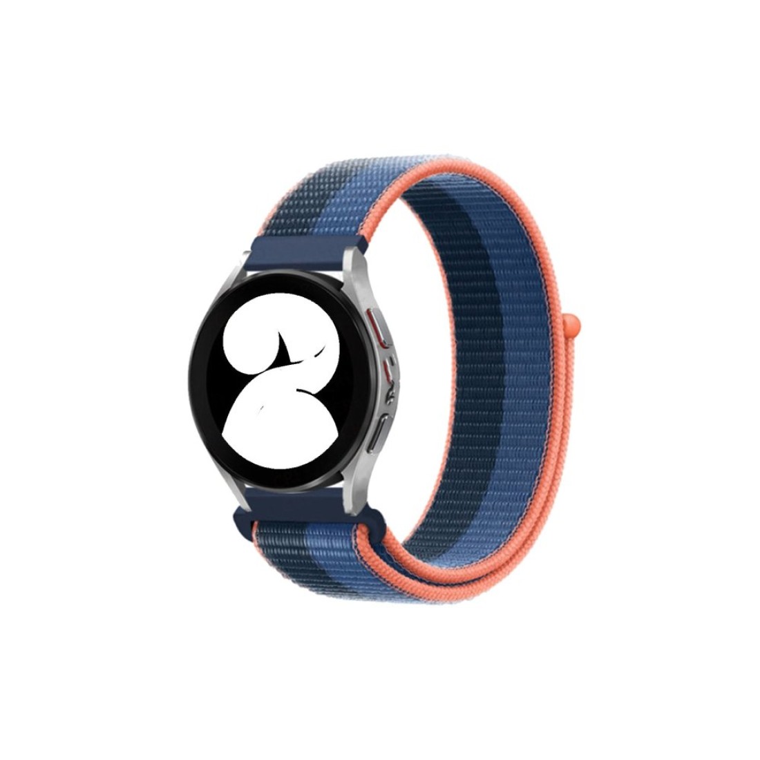  Samsung Galaxy Watch 5 Hasırlı Cırtcırtlı Kordon - Siyah-Mavi