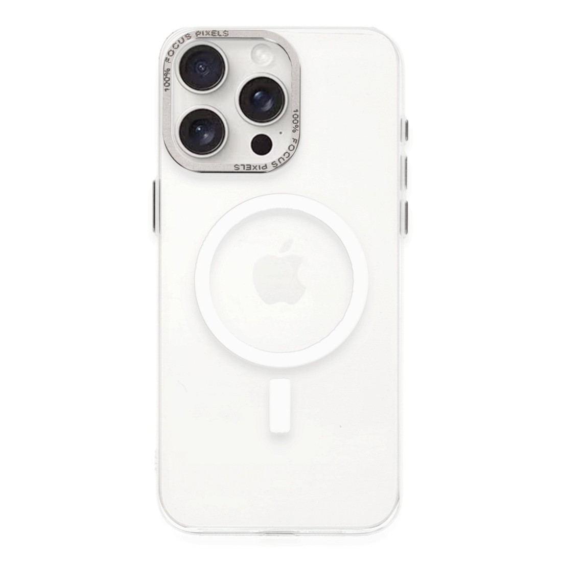  iPhone 15 Pro Kılıf Anka PC Magneticsafe Sert Metal Kapak - Şeffaf