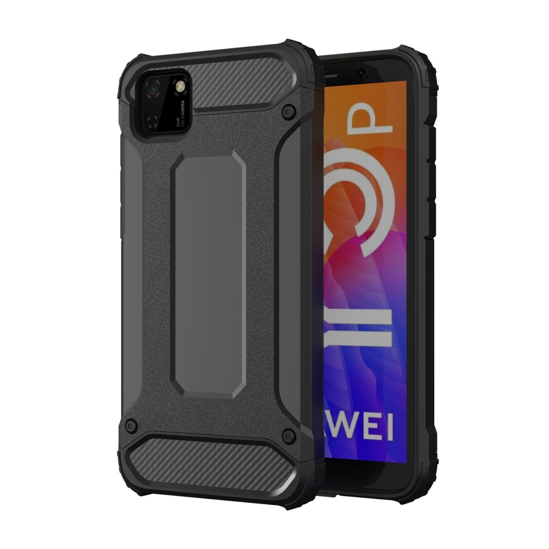  Huawei Y5P Kılıf Tank Silikon Kapak - Siyah