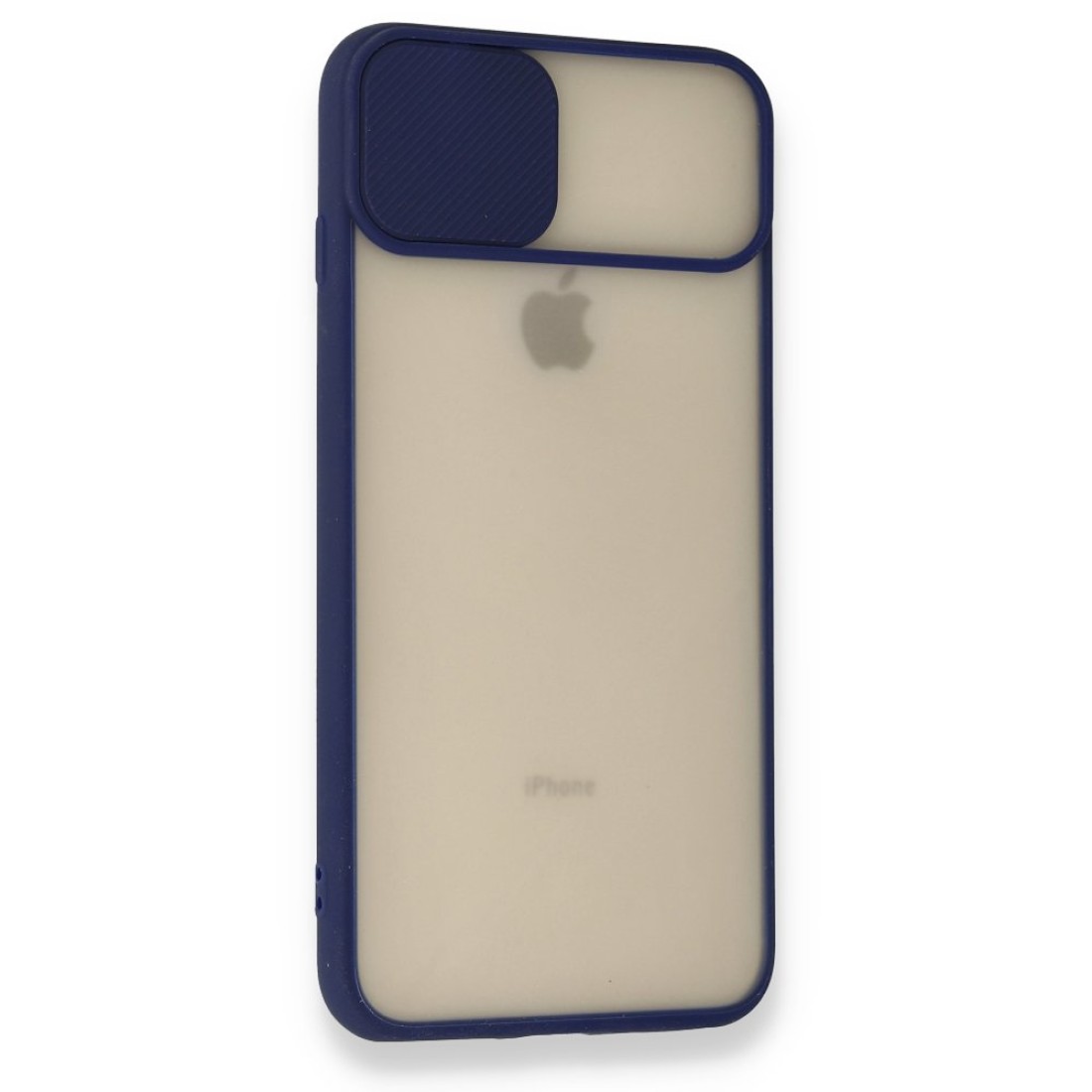  iPhone 7 Plus Kılıf Palm Buzlu Kamera Sürgülü Silikon - Lacivert