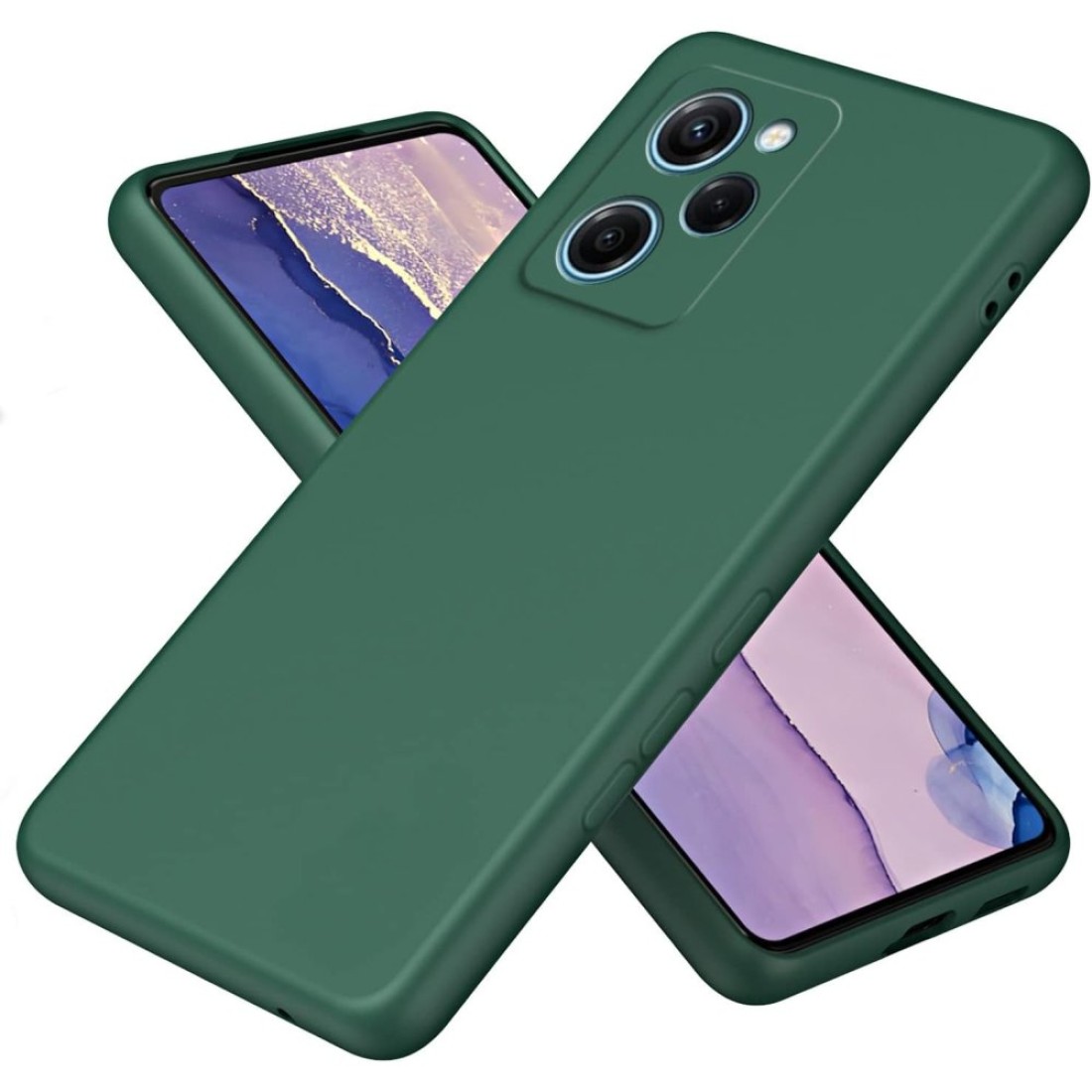  Xiaomi Poco X5 Pro 5G Kılıf Nano içi Kadife Silikon - Koyu Yeşil